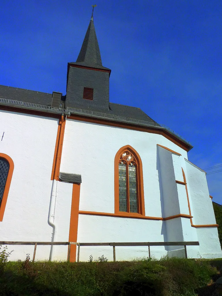 Die ev. Kirche - ehemals St. Maria - in Oberhausen bei Kirn wurde in der zweiten Hälfte des 15. Jahrhunderts erbaut