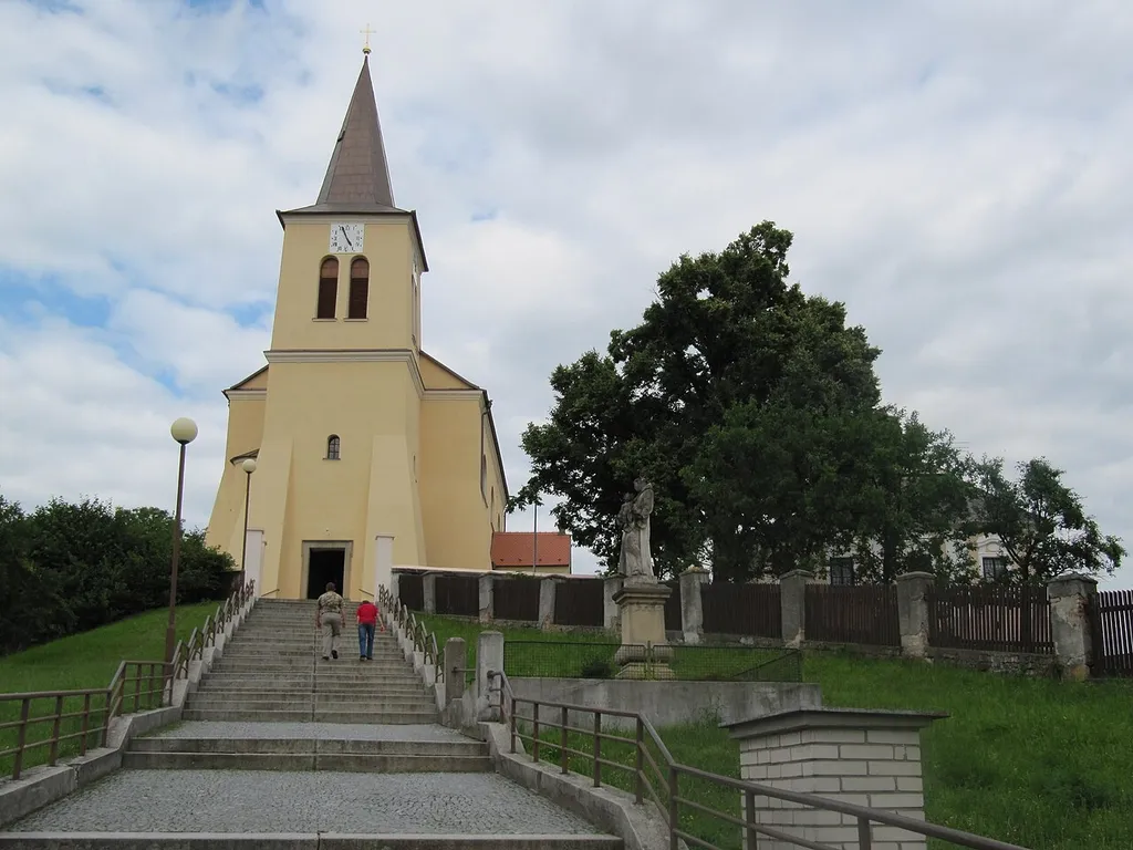 Boršice in Uherské Hradiště District, Czech Republic. Church of St. Wenceslas.