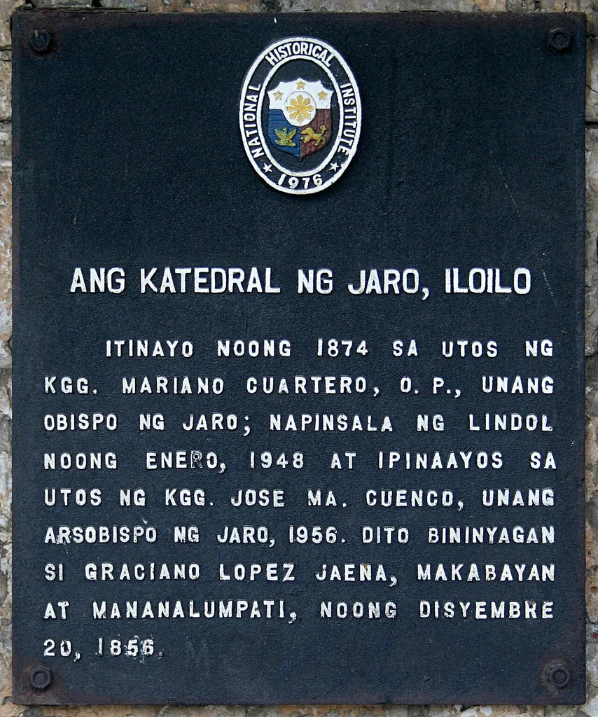 The Cathedral of Jaro, Iloilo historical marker