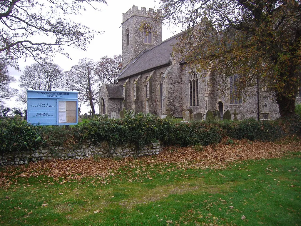A Digital Photograph of Swafield parish church of St Nicholas in the county of Norfolk Taken by Stavros1 (talk) 22:17, 18 January 2008 (UTC)