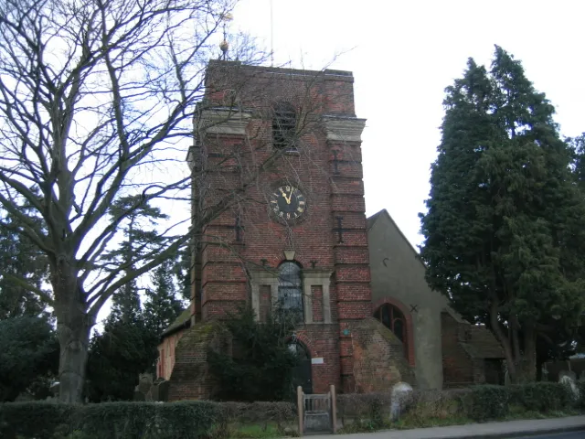 All Saints' parish church, Laleham, Middlesex: view from the west, showing the 18th-century west tower