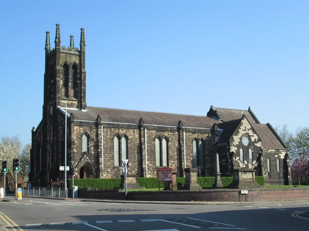 Christ Church, in Tunstall, Stoke-on-Trent, seen from the south.