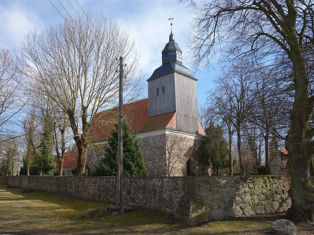 North-western view of the church in Göritz , Göritz municipality, Uckermark district, Brandenburg state, Germany