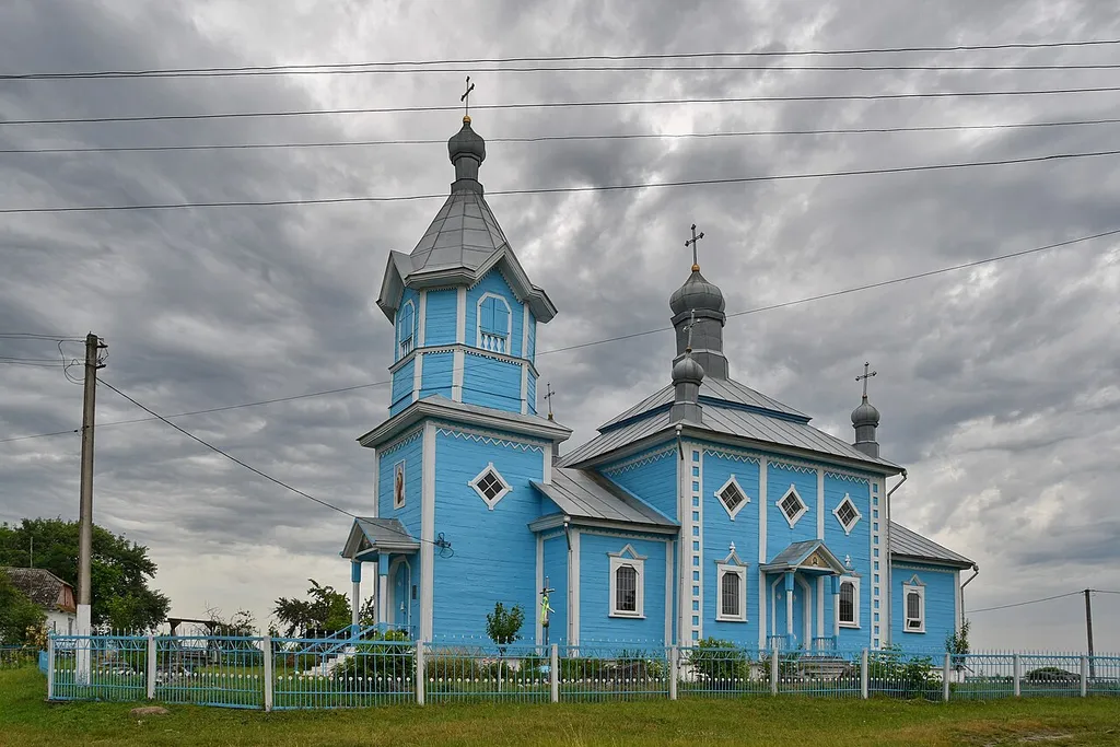 Михайлівська церква (дер.) (1866 рік) - вигляд з південного сходу - Пісочне (поблизу північного берега озера) Ковельський район Волинська область Україна