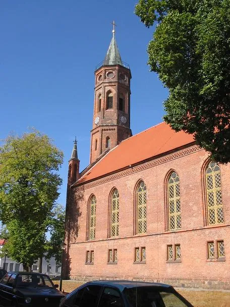Neo-gothic church in Niemegk, built in 1853 according to plans by Friedrich August Stüler. The town Niemegk is a part of the Potsdam Mittelmark, state Brandenburg, Germany.