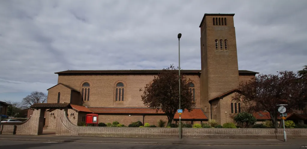 Roman Catholic church of St Michael, Fordbridge Road, Middlesex (now Surrey), seen from the east