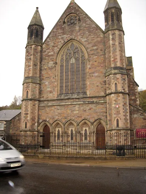 The facade of the Church of Our Lady and St. Andrew, Galashiels This Roman Catholic Church sits on the corner of what was the Station Brae. The bridge which was Station Brae is, sadly, no longer but the Ordnance Survey, nearly two years after the changes, have failed to reflect this.