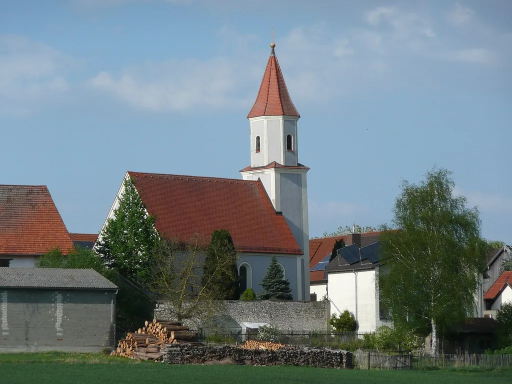 Old St. Laurentius church in Schelldorf near Kipfenberg seen from SW.