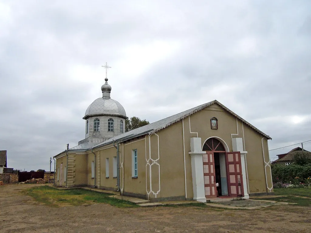 The White Church (The Saint Dormition Church) in Bilyayivka, Odessa Oblast, Ukraine. Founded in 1873