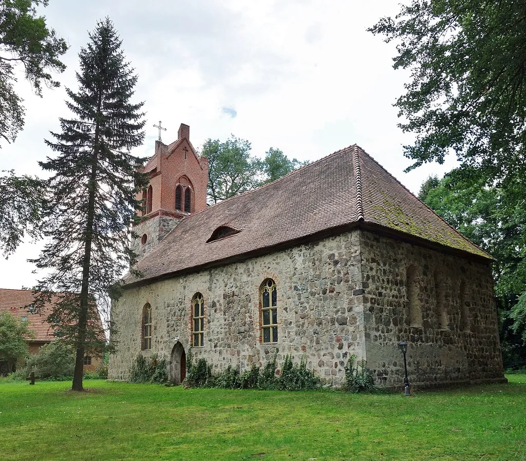 South-eastern view of church in Rutenberg, Lychen municipality, Uckermark district, Brandenburg state, Germany