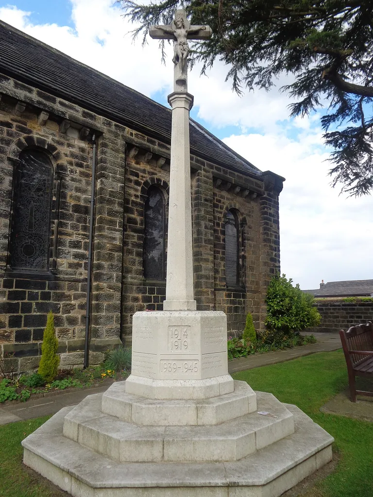 Shadwell War memorial, St. Paul's Church, Main Street, Shadwell, West Yorkshire. Taken on the afternoon of Monday the 27th of April 2015.