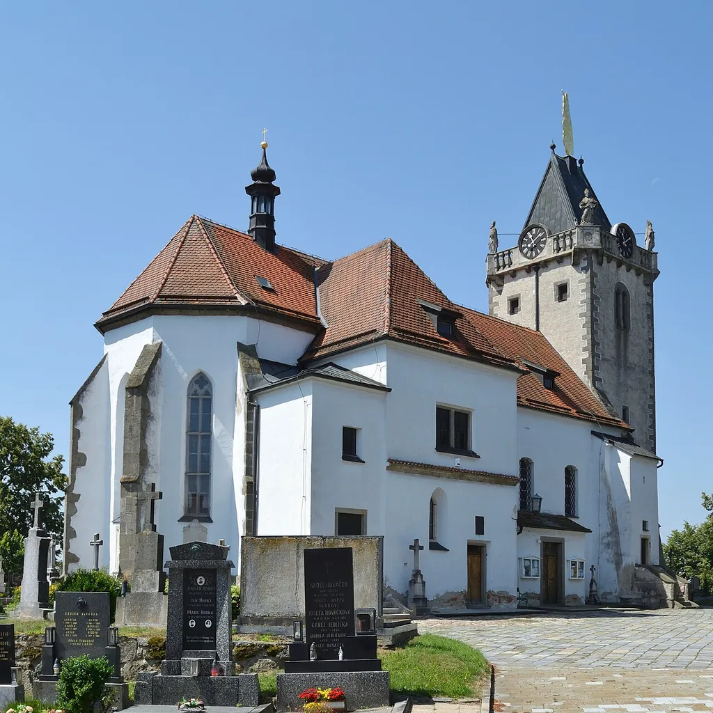Budišov - kostel Panny Marie, pohled od SV,