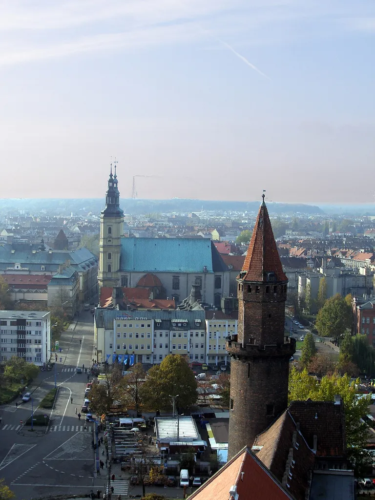 View from the St. Peter's Tower to the St. John's Church in Legnica