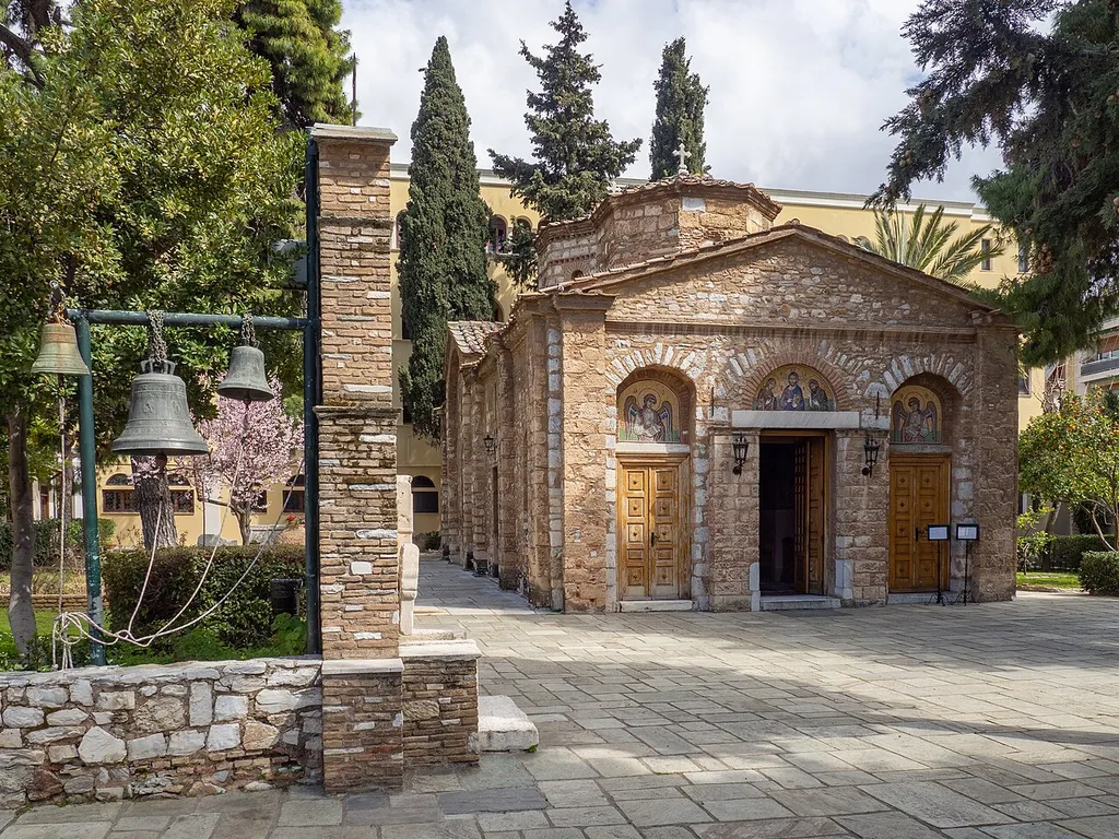 Petraki monastery, Athens. The katholikon (church) of the monastery dates from the 10th century.