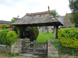 Lychgate, Bus Stop And Connecting Retaining Wall To Churchyard