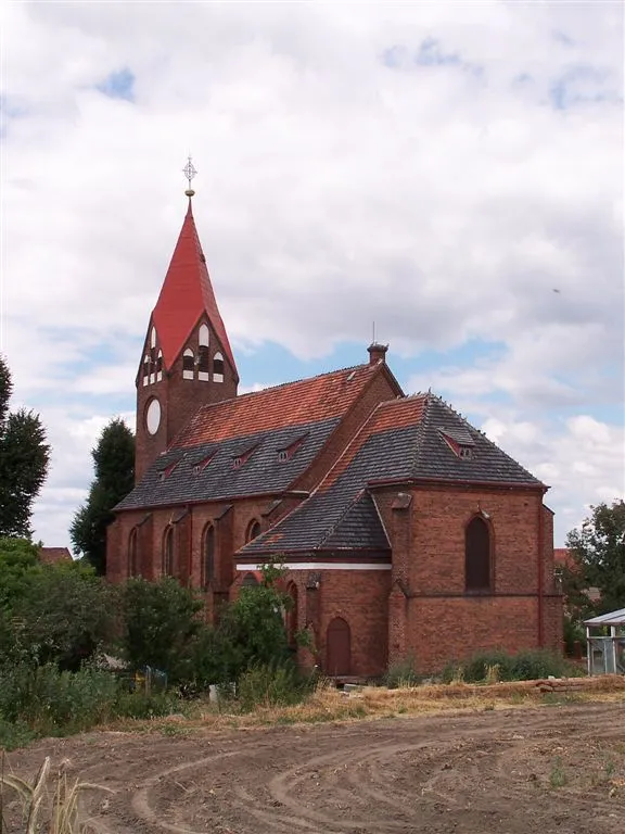 Neogothic church in Glogow (Krzepow) in Lower Silesia, Poland