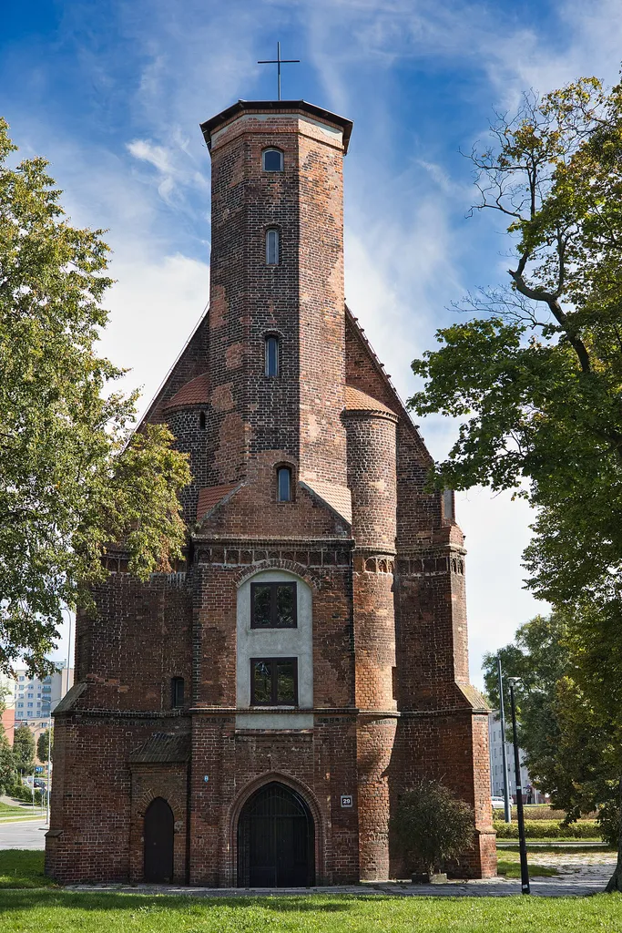 View of Corpus Christi Church in Elblag from part of Robotnicza Street