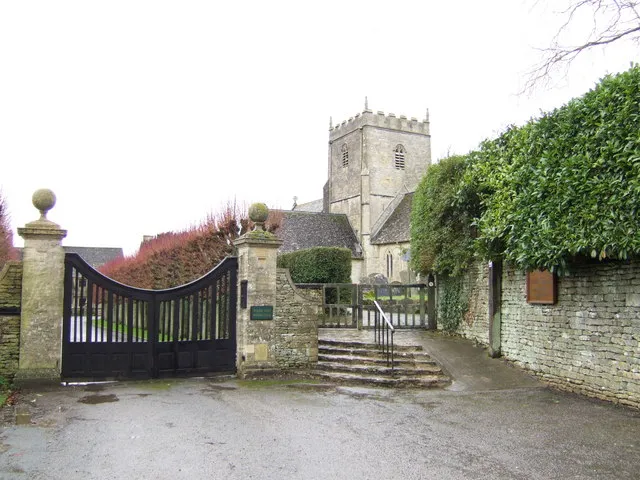 St .John the Baptist's church, Great Rissington To the west of, and downhill from, the main village centre.