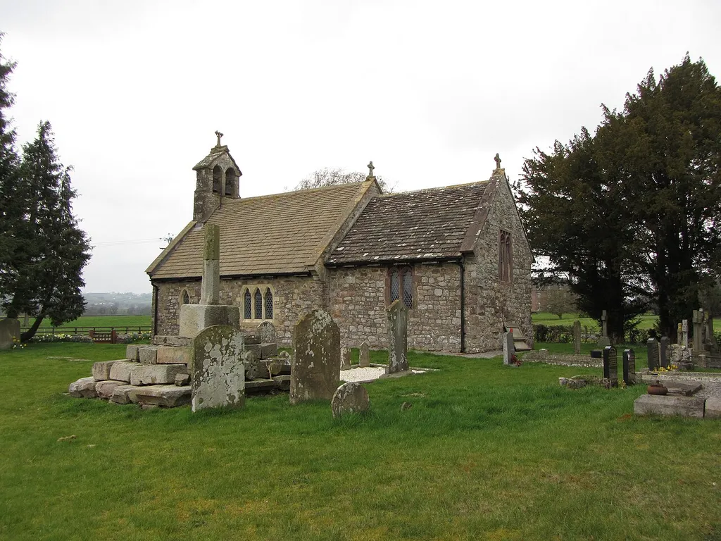 St Briget's parish church, Llansantffraed, Monmouthshire, seen from the southeast