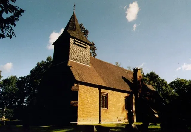 St Saviour's parish church, Valley End, Surrey, seen from the southwest