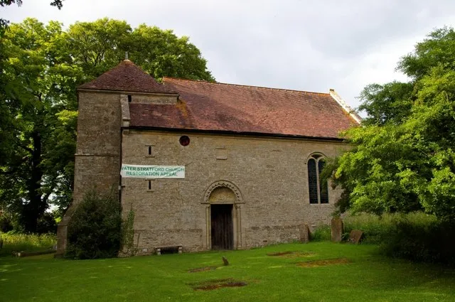 Church of England parish church of St Giles, Water Stratford, Buckinghamshire: view from the south, showing the Norman south door