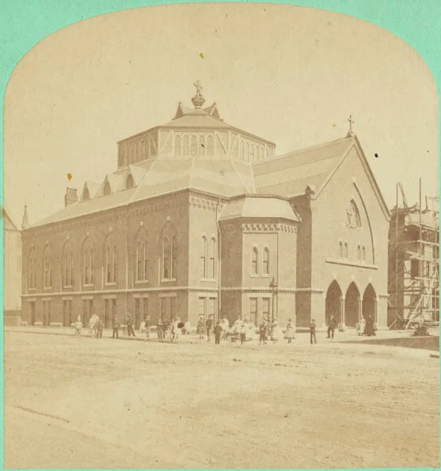 File name: 06_11_000044 Title: Church of the Disciples Alternative title: Boston, Mass. Creator/Contributor: Created/Published: New York : G.W. Thorne Date issued: 1860-1870 (approximate) Date created: Physical description: 1 photographic print on stereo card : stereograph Genre: Stereographs Subjects: Churches Notes: Title from printed label on verso. Series: Location: Boston Public Library, Print Department Rights: No known restrictions Flickr data on 2011-08-05: Camera: Epson Exp10000XL10000 Tags: bpl, boston public library, public domain, stereograph, stereoscopic, dc:identifier=06_11_000044 License: CC BY 2.0 User: Boston Public Library BPL