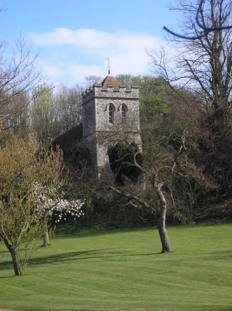 St Peter's Church, Bekesbourne Taken from the pathway through the grounds of Cobham Court in map square TR1955