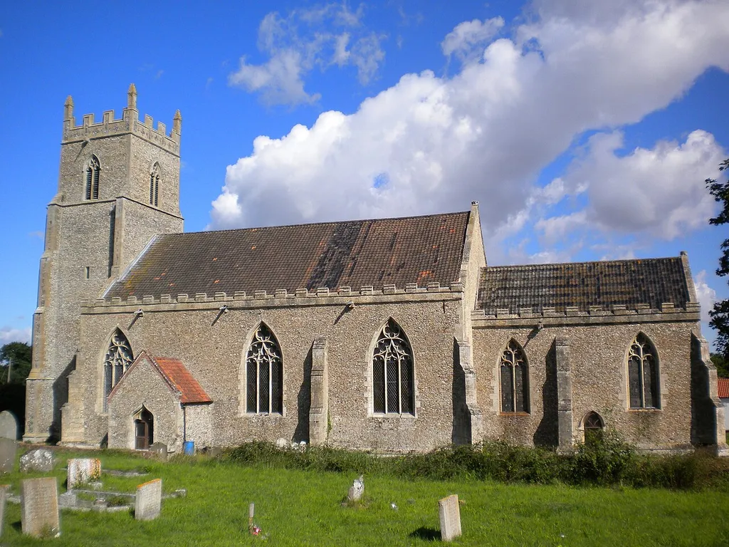 St Mary's parish church, Elsing, Norfolk, seen from the south