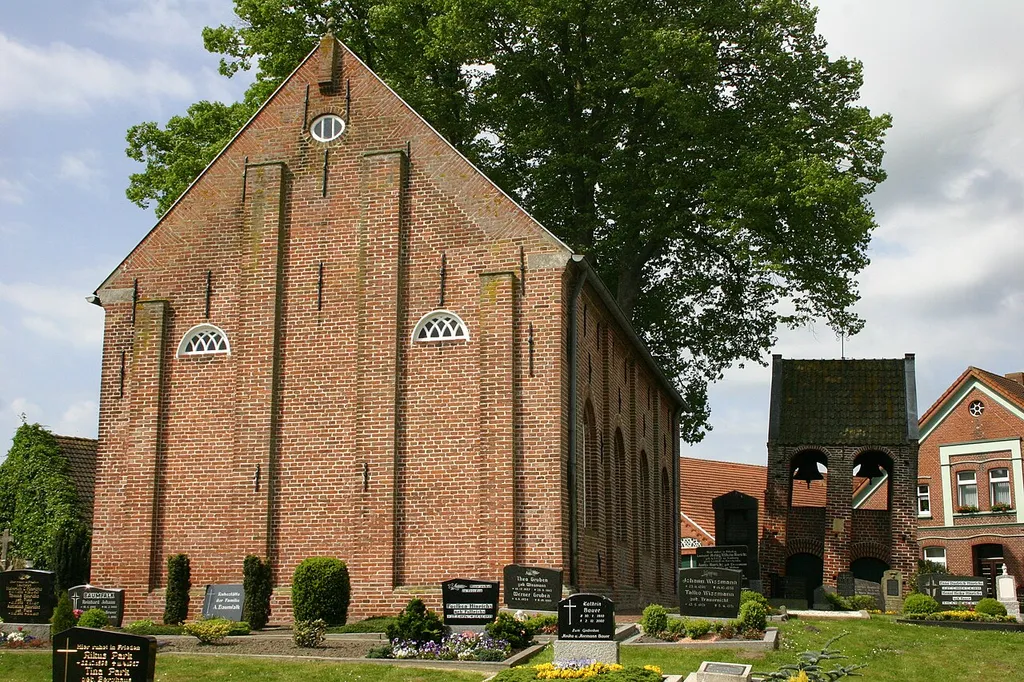 Historic church in Neuburg, district of Leer, East Frisia, Germany