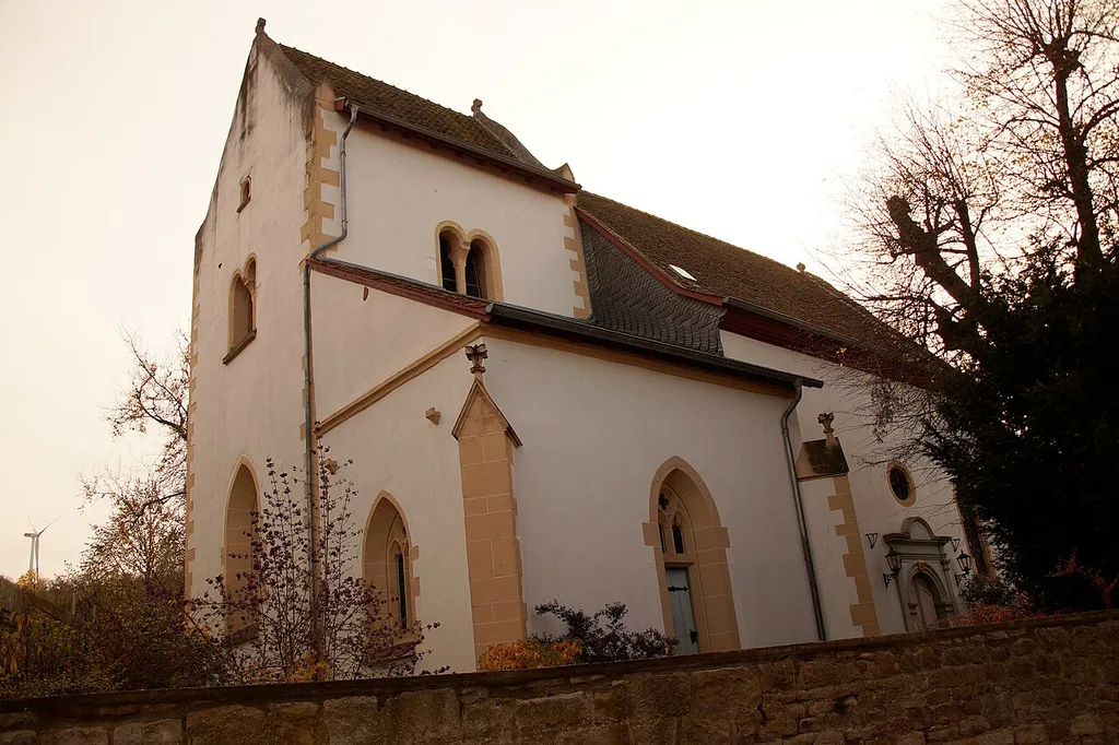 Protestant church in Bornheim (Rheinhessen), Rhineland-Palatinate, Germany, from the northeast