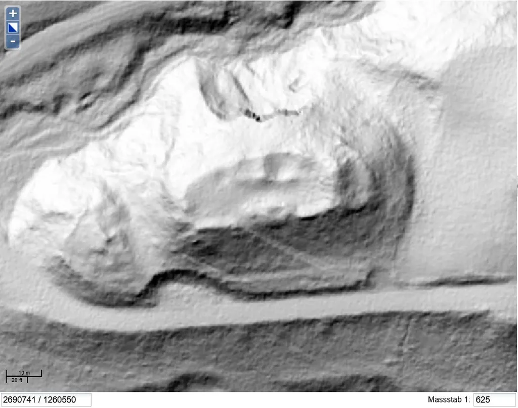 Burgruine Wagenburg im Lidar-Bild
