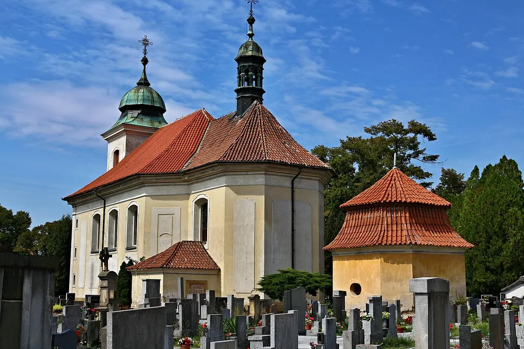 Benátky nad Jizerou-Staré Benátky, hřbitov a kostel