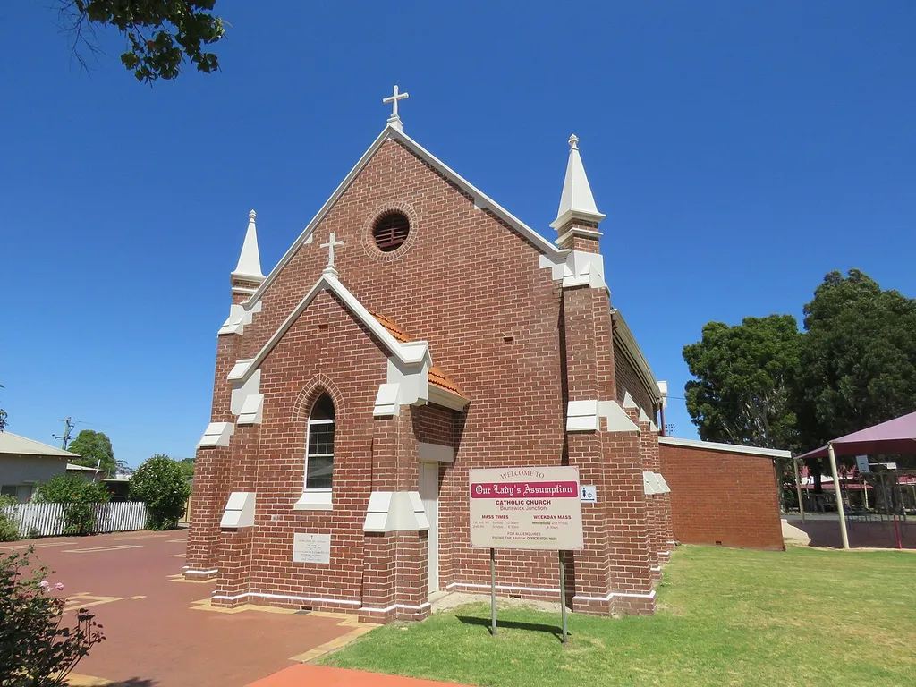 The heritage listed St Michael's Church, Brunswick Junction, Western Australia, now referred to as Our Lady's Assumption church.