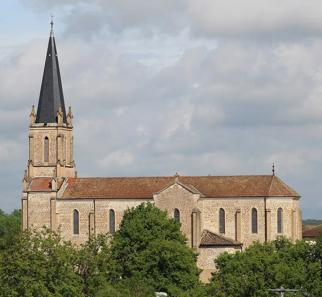 Saint Quiricus church taken from La Croix neighborhood in Saint-Cyr-sur-Menthon, France.