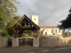 Lychgate and churchyard walls at the Church of St Marcella