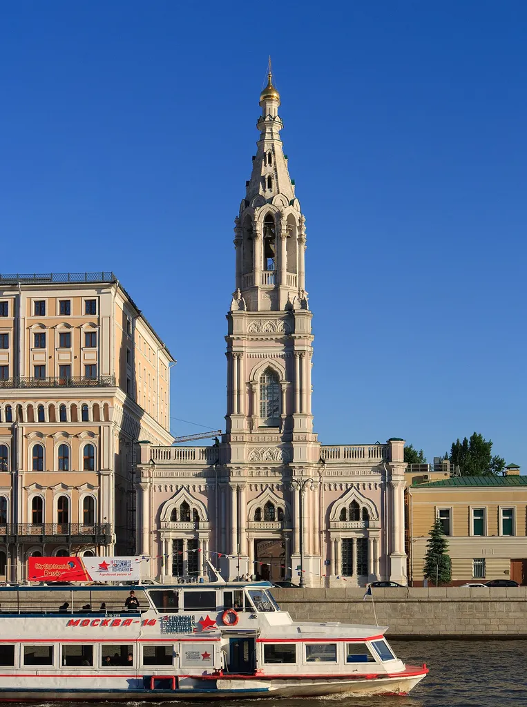 Bell tower of Saint Sophia Church in Sredniye Sadovniki, Moscow, Russia