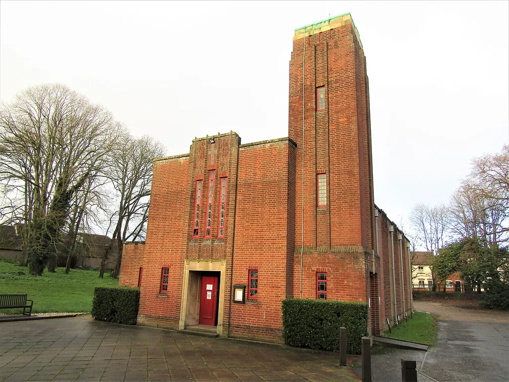 The south facing elevation of the Sacred Heart Catholic Church in the town of North Walsham, Norfolk, England.