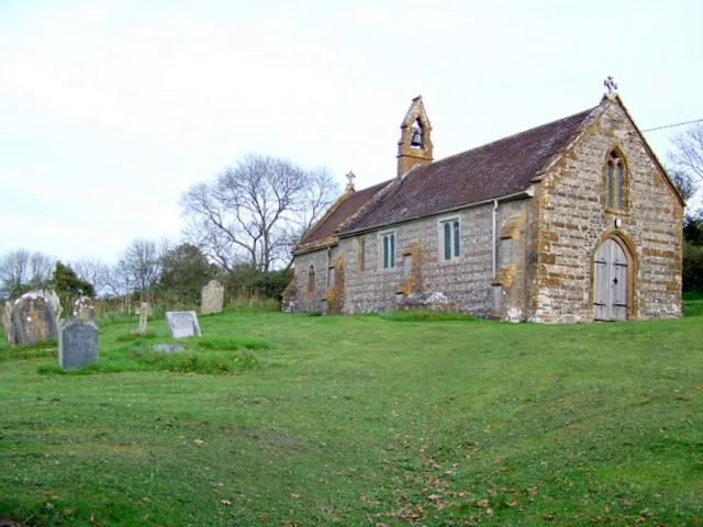 St Nicholas' parish church, Hilfield, Dorset, seen from the west