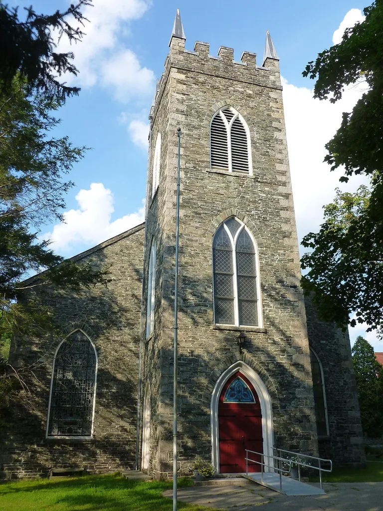 Saint Anne's Episcopal Church, located at 8 Kirk Street, Lowell, Massachusetts. South (front) side shown.