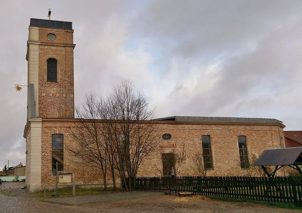 Southern view of Holy-Cross church in Vierraden, Schwedt/Oder municipality, Uckermark district, Brandenburg state, Germany