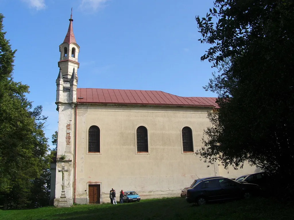 Cizkrajov, část Mutná, poutní kostel Panny Marie Bolestné, zvaný Montserrat