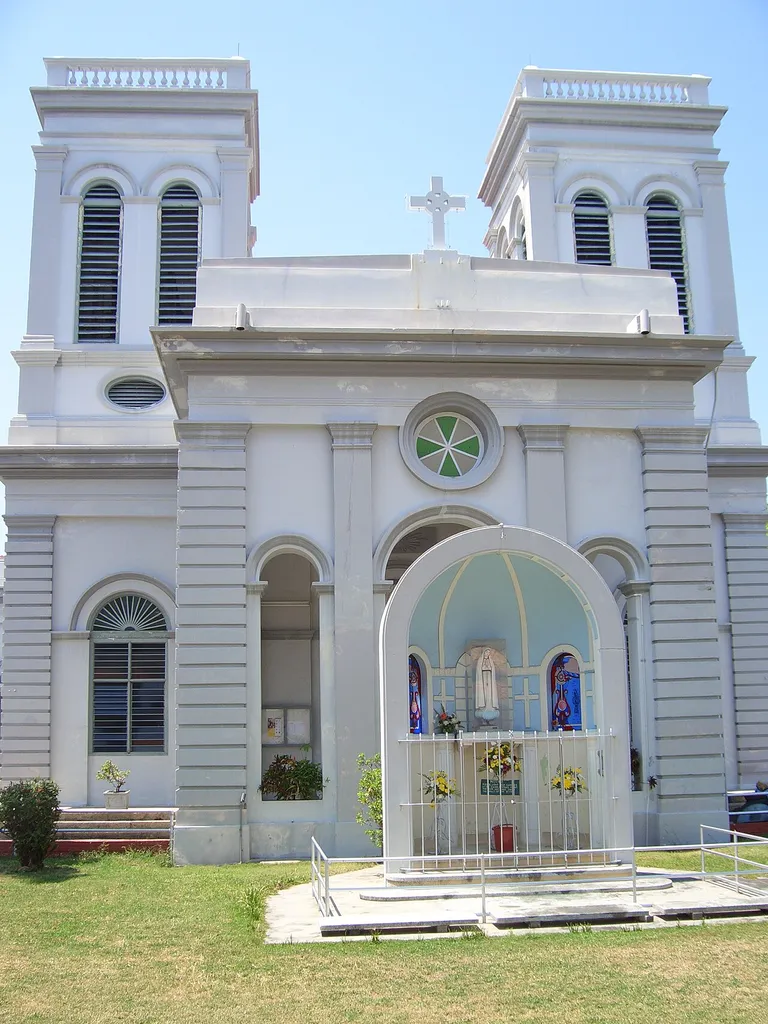 In 1786, the Roman Catholic community of Luala Kedah (a state north of Penang) relocated to Penang on the eve of the Feast of the Assumption. Father Garnault established the Church of the Assumption at Church Street. The present church building on Lebuh Farquhar started service in 1861. The church was elevated to the Cathedral of the Diocese of Penang in 1955.
