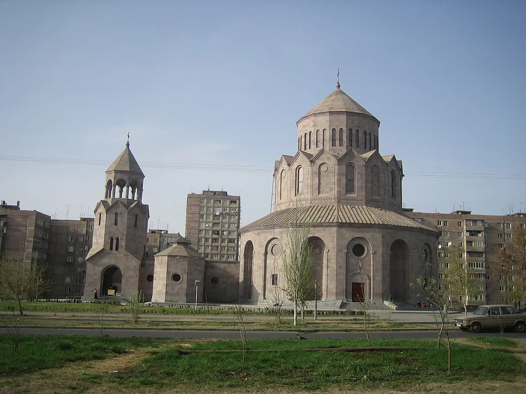 The Holy Trinity Cathedral in the Malatia-Sebastia district of Yerevan, Armenia. Consecrated in 2003.