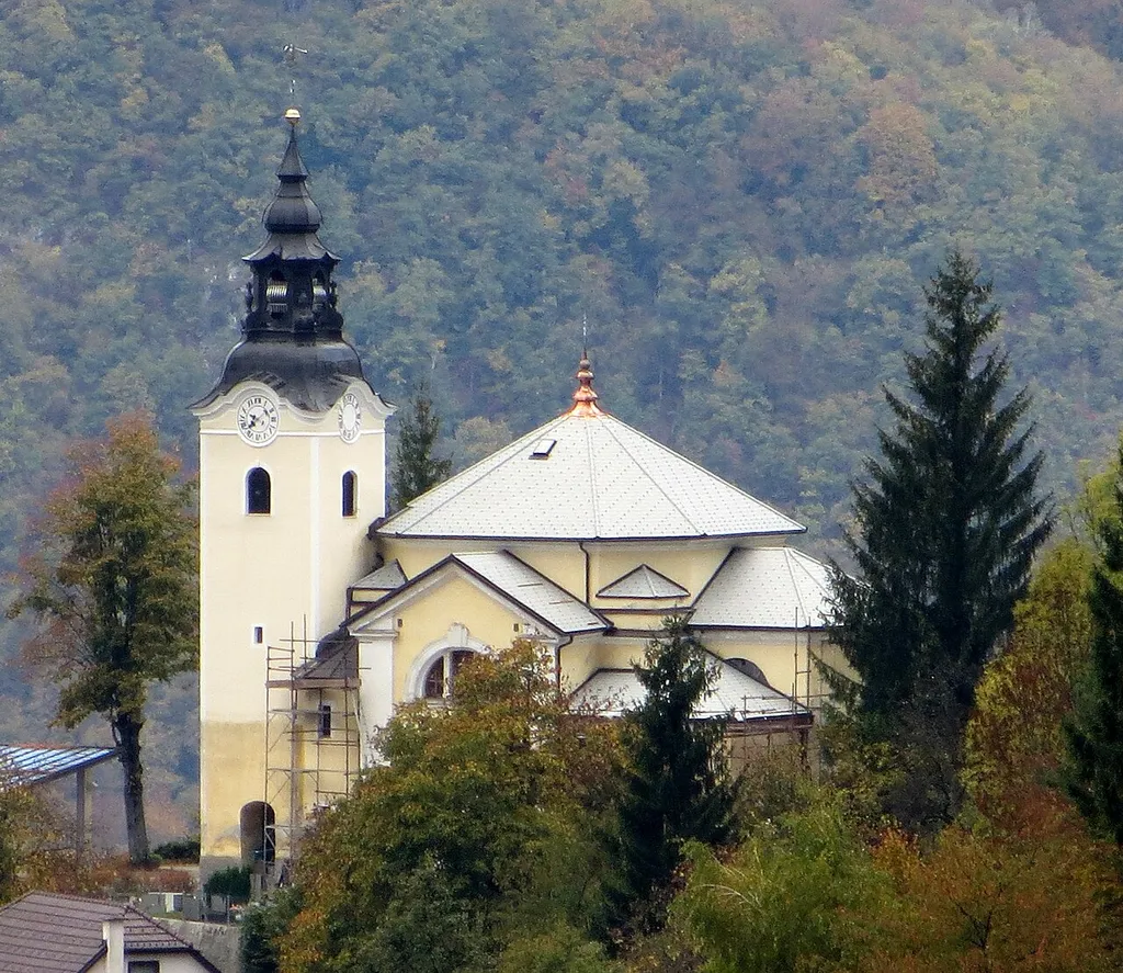 Our Lady of Lourdes church in Polšnik, Municipality of Litija, Slovenia