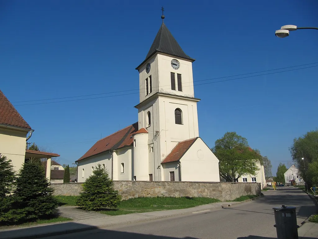 Horní Němčí in Uherské Hradiště District, Czech Republic. Church of St. Peter and Paul.
