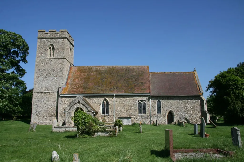 St Andrew's parish church, Sapiston, Suffolk, seen from the south