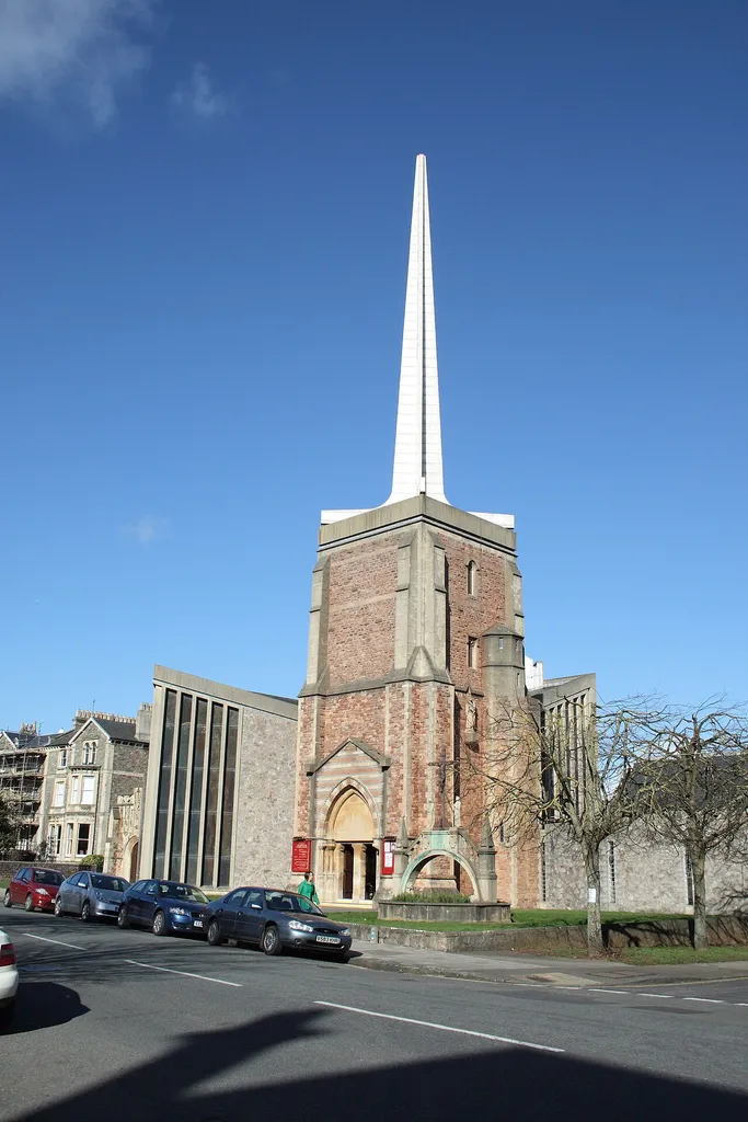 All Saints church in Clifton, Bristol. It's an utterly dull picture, but I love the building and its mix of old and new. As I remarked to Martin, I thought of All Saints and the Catholic Cathedral as "rocket churches" when I was a child. Well, it was the Saturn V era...