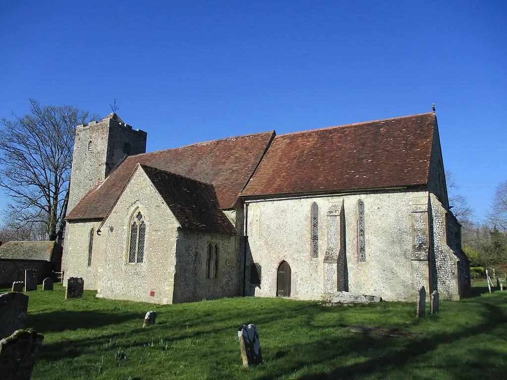 The church of St. Michael and All Angels, in Chalton, Hampshire, England.