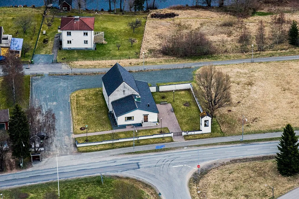 The Frediksdals church from the air