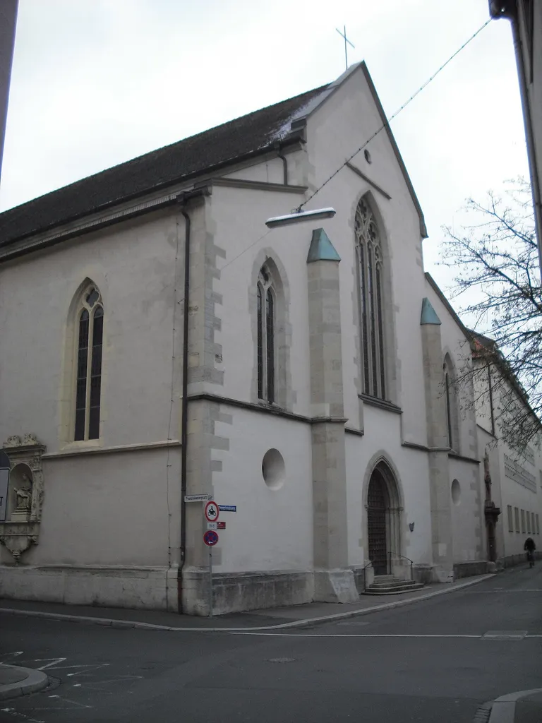 Main entrance of Würzburg's Franciscan church.